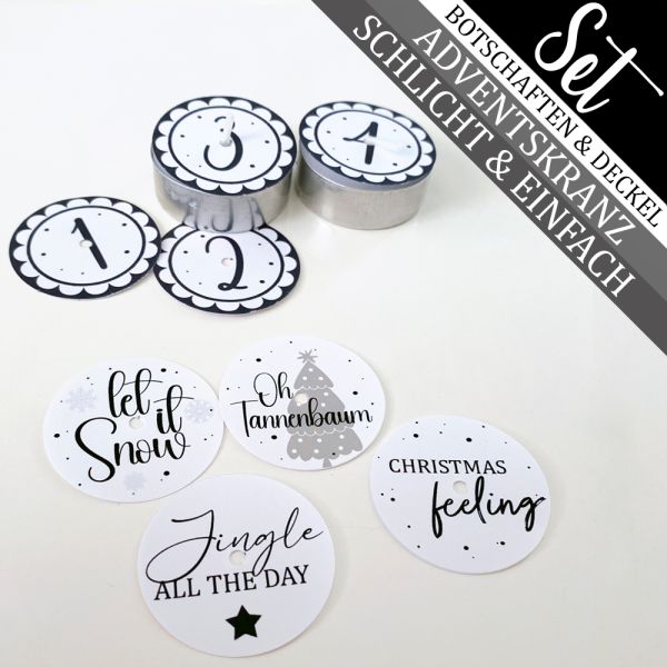 Adventskranz mit 4 Zauberkerzen mit schlichten & einfachen Sprüchen