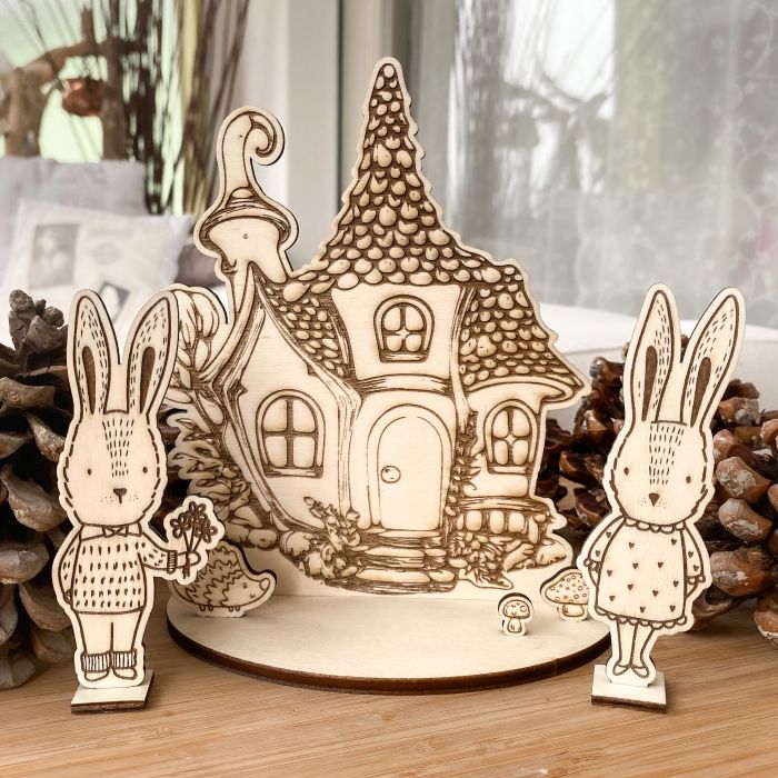 Dekobeispiel mit unserem Spielfiguren HASEN