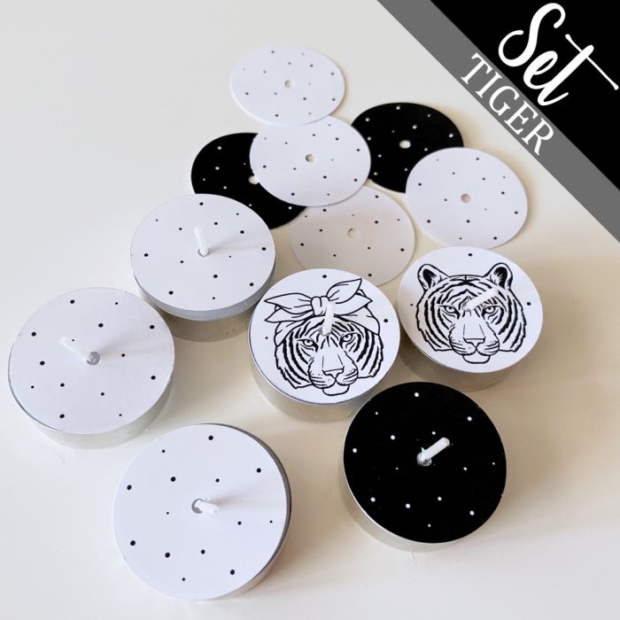12 Teelicht-Deckel | Tiger