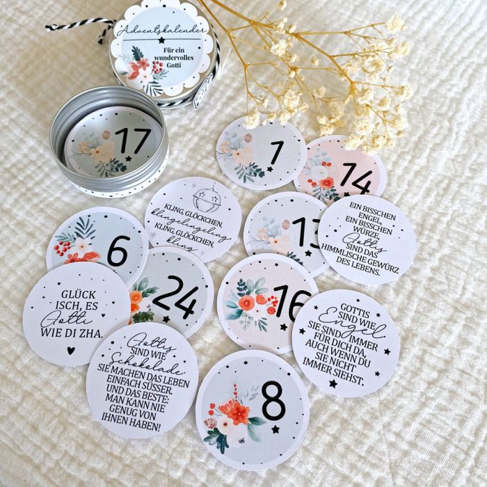 Die Sprüche sind speziell auf das Thema Gotti und Weihnachten abgestimmt